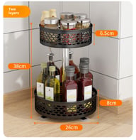 Rotating Spice Rack Carbon Steel Floor-Standing Kitchen Shelf — view 19