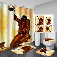 Artistic Shower Curtain 4-Piece Set with Bath Mats | Captain Fam — view 16