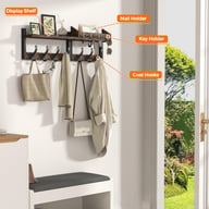 Wooden Wall-Mounted Rack for Entryway Door | Home & Kitchen Storage — view 12