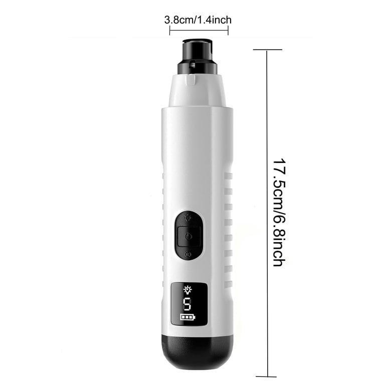 Silent Groom Pro dog nail grinder dimensions and included grinding attachments