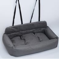 Rear-Seat Pet Bed for Cars | Dog Leash-Ready Safety Harness Clips — view 6