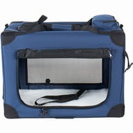 40   Soft Dog Crates Kennel, 3-Door Portable Folding Pet Carrier With Mesh Windows, Straps And Fleece Mat For Dogs, Cats, Rabbits, Meeting The Needs For Indoor, Outdoor, And Travel Use, Dark Blue — view 9