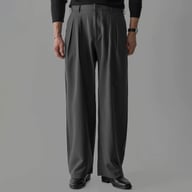 Double-Pleat Wide-Leg Casual Pants for Men | Relaxed Drape Fit — view 3