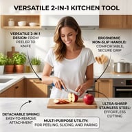 Kitchen Portable Multi-Functional 2-in-1 Peeler | Stainless Steel — view 9