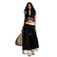 Casual Chic Sleeveless V-Neck Crop Top & Wide-Leg Pants Set — view 9