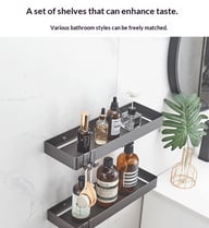 304 Stainless Steel Bathroom Mirror Storage Rack | Modern Shelf — view 14