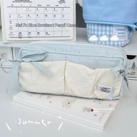 Cloud-Shaped Puff Pastry Bowknot Desk Organizer | Soft Pencil Case — view 4