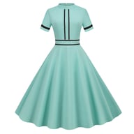 Vintage Stand-Collar Maxi Party Dress | Elegant 1950s Retro Style — view 9