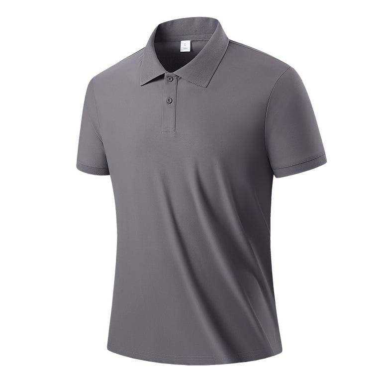 Close-up of pink men's quick-dry polo shirt showing stitching detail