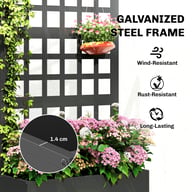 Galvanized Raised Garden Bed with Trellis | 24" x 9" x 44.5" Black — view 7