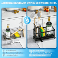 Kitchen Sink Caddy Rack Sponge Holder | Soap Dish Drain Storage — view 6