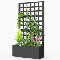 Galvanized Raised Garden Bed with Trellis | 24" x 9" x 44.5" Black — view 16
