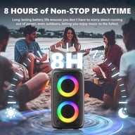 Portable Bluetooth Speaker Sub Woofer Heavy Bass Sound System Party & Mic — view 10