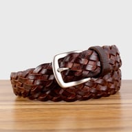 Vintage Woven Vegetable-Tanned Leather Belt — view 8