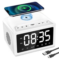 Digital Alarm Clock Radio with Bluetooth Speaker & Qi Charging — view 9