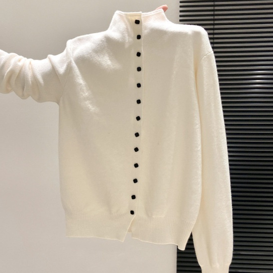 Women's Stand-Collar Knitted Cardigan | Thickened Loose-Fit Sweater