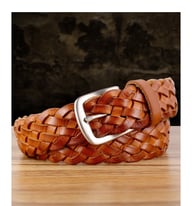 Vintage Woven Vegetable-Tanned Leather Belt — view 15