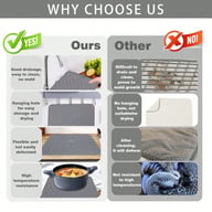 Versatile Silicone Drying Mat Heat Trivet, Multi Use Countertop Pad For Dish Draining, Sink Protection Hot Pot Placement. — view 6