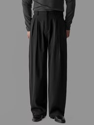 Double-Pleat Wide-Leg Casual Pants for Men | Relaxed Drape Fit — view 4