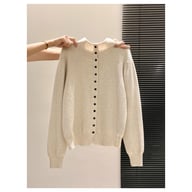 Women's Stand-Collar Knitted Cardigan | Thickened Loose-Fit Sweater — view 6