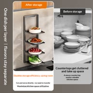 Punch-Free Foldable Kitchen Prep Rack | No-Drill Wall Mount — view 5
