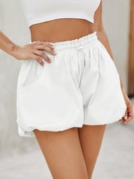 Women's High Waisted Bubble Shorts | Summer Casual Workout Puffy Shorts — view 18