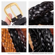 Vintage Woven Vegetable-Tanned Leather Belt — view 19