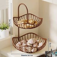 Kitchen Onion Ginger Garlic Basket Double-Layer Fruit Storage Rack — view 3