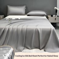 Summer Cooling Ice Silk Bed Sheet Set | Home & Kitchen Luxury Bedding — view 15