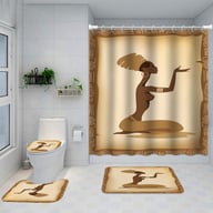 Artistic Shower Curtain 4-Piece Set with Bath Mats | Captain Fam — view 5