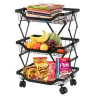Foldable Kitchen Storage Rack with Wheels | Multi-Layer Organizer — view 10