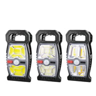 Three portable LED security lights with different brightness settings