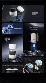 Full-body Washable Dual-head Magnetic Electric Shaver — view 7