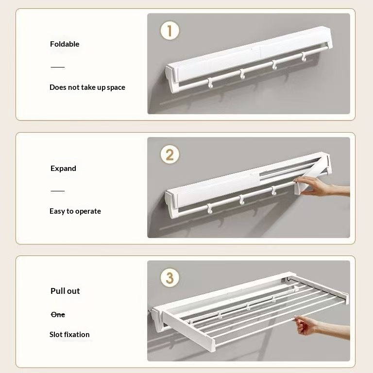 Angled view of white folding clothes rack showing sturdy aluminum construction and support bars