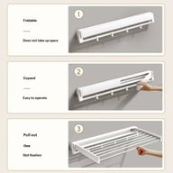 Wall-Mounted Folding Clothes Drying Rack | Space-Saving Design — view 4