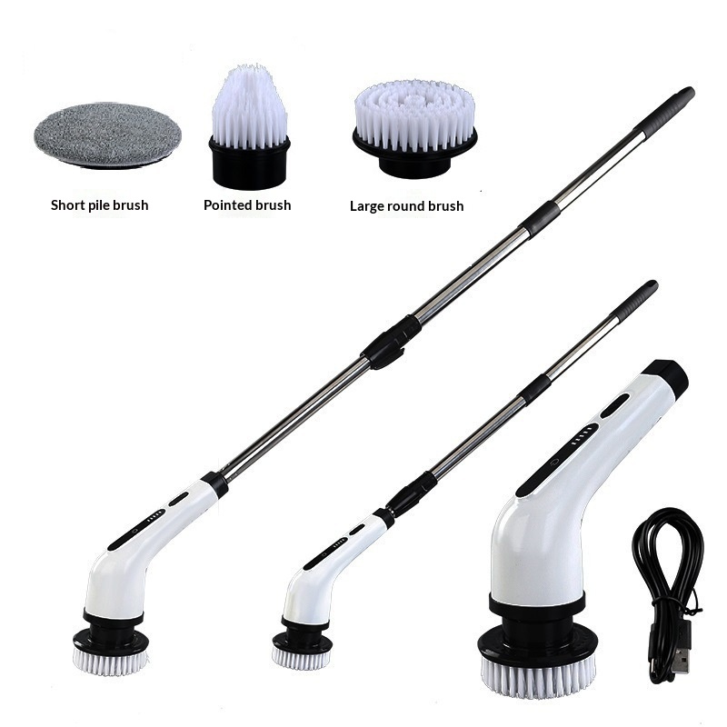 Electric Cleaning Brush with Extendable Handle | Cordless Scrubber