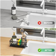 Kitchen Sink Rack Sponge Holder Soap Dish Drain Storage Organizer Brush Holder — view 5