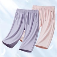 Summer couple high-elastic ice silk quick-drying capri pants in five colors