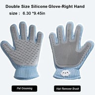 2-in-1 Pet Grooming Glove - Double-Sided Deshedding & Massage Brush For Cats Or Dogs, Removes Loose Hair From Fur & Furniture, Ultra-Soft Easy-Clean Mitt-single Glove — view 6