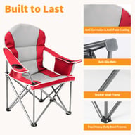 Oversized Camping Folding Chair, Heavy Duty Padded Chair With Cup Holder Storage And Cooler Bag, 5000 LBS Steel Frame, Portable For Outdoor — view 8