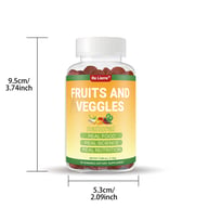 Keto gummies bottle dimensions 9.5cm height showing portable supplement size