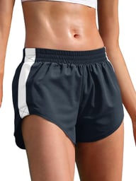 Women's High Waisted Striped Dolphin Shorts | Athletic Running Wear — view 10