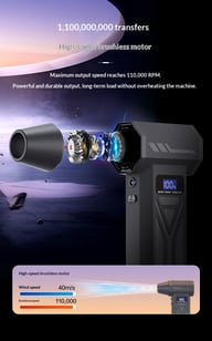Violent Handheld Turbo Fan 110K RPM | Wireless LED Dust Blower — view 8