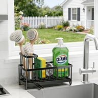 Kitchen Sink Rack Sponge Holder Soap Dish Drain Storage Organizer Brush Holder — view 7