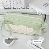 Cloud-Shaped Puff Pastry Bowknot Desk Organizer | Soft Pencil Case — view 6