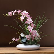Silicone-Feel Dove Orchid Artificial Flower Arrangement Set - Modern Minimalist Silk Floral Decor for Living Room Home Display — view 16