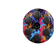 Colorful hexagonal boxing target with LED lights and splatter paint design