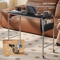 Simple Office and Bedroom Computer Desk Organizer with Wheels — view 5