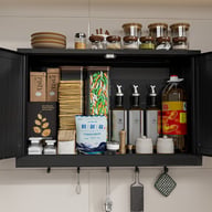 Wall-Mounted Bathroom Storage Cabinet | Decorative Doors & Hooks — view 8