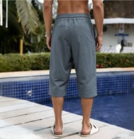 Summer Linen Capri Pants Men's Ice Silk — view 8